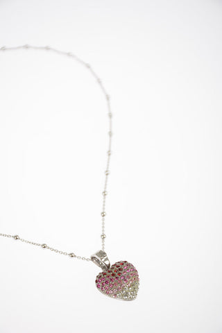 Silver Necklace with Crystal