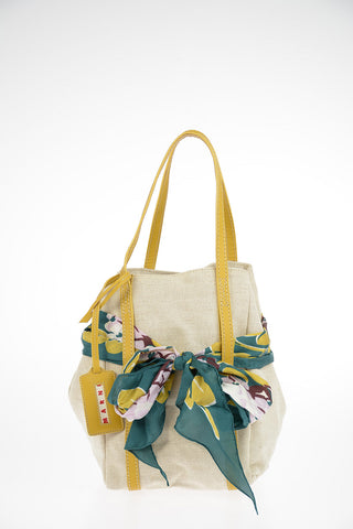 Canvas Handbag With Foulard