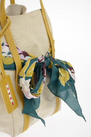 Canvas Handbag With Foulard