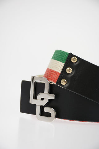 Italian Flag Fabric Belt