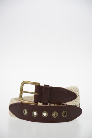 Leather and Fabric Belt