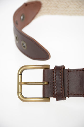 Leather and Fabric Belt