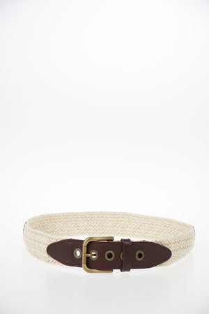 Leather and Fabric Belt