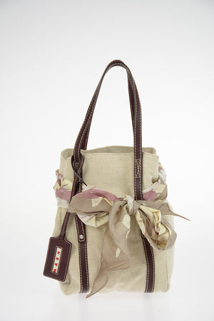 Canvas Handbag With Foulard