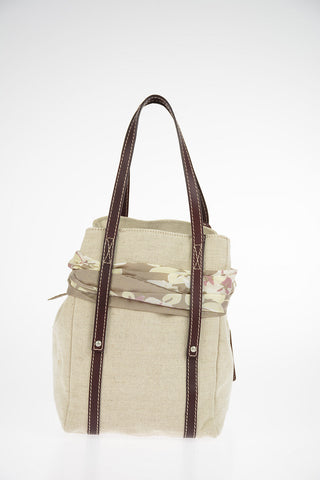 Canvas Handbag With Foulard