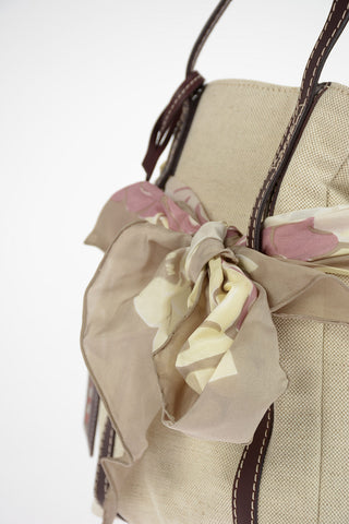 Canvas Handbag With Foulard