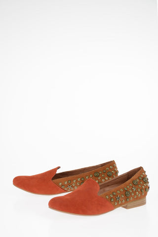 Suede Leather Studded Loafer
