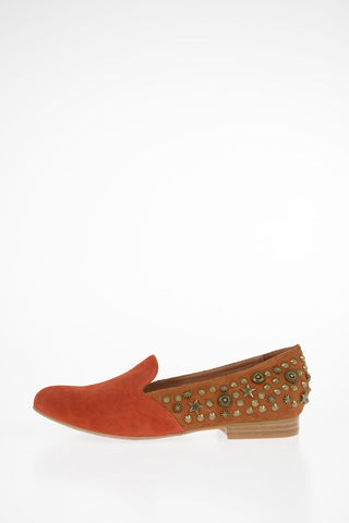 Suede Leather Studded Loafer