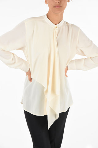 blusa in seta collo coreana