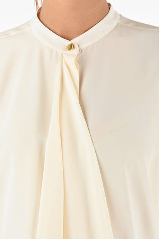 blusa in seta collo coreana