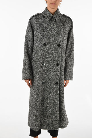 plain twill wool double breasted Chesterfield coat