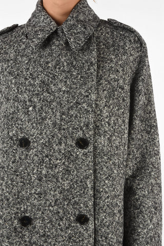 plain twill wool double breasted Chesterfield coat