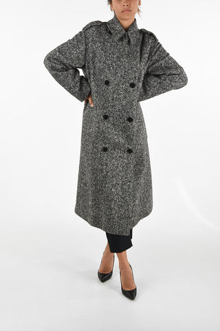 plain twill wool double breasted Chesterfield coat