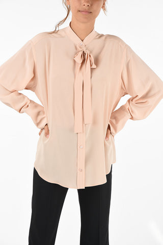 blusa in seta collo coreana