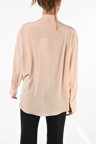blusa in seta collo coreana
