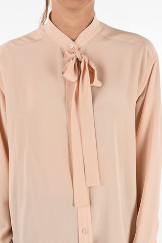 blusa in seta collo coreana