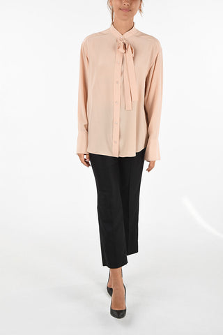 blusa in seta collo coreana