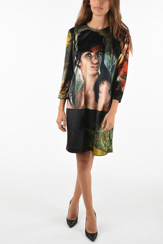 Chenille Face Printed Shirt Dress