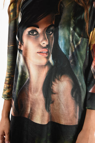 Chenille Face Printed Shirt Dress