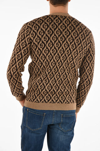 v-neck with all over logo cardigan