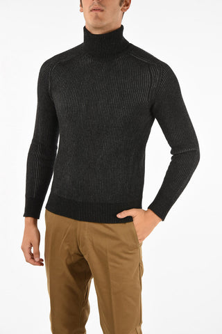 ribbed turtle-neck sweater