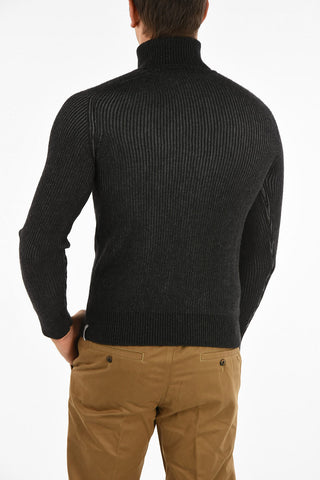 ribbed turtle-neck sweater