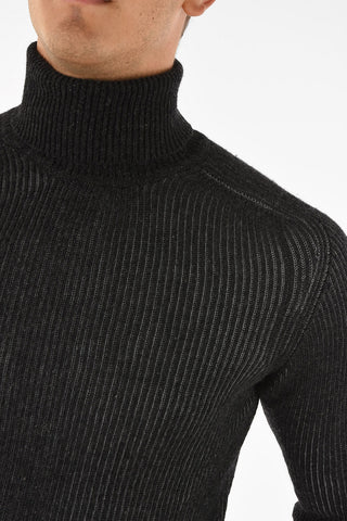ribbed turtle-neck sweater