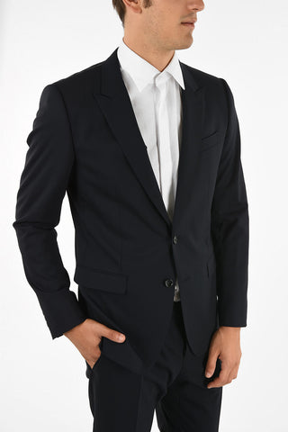 Virgin-wool MARTINI Single-breasted Suit with Peak Lapel