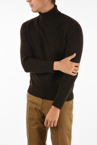 ribbed turtle-neck sweater