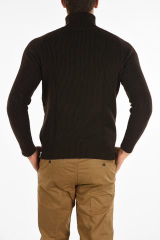 ribbed turtle-neck sweater