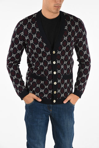 cardigan scollo a v con logo