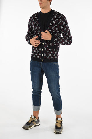 cardigan scollo a v con logo