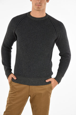 ribbed crew-neck sweater
