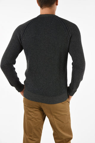 ribbed crew-neck sweater