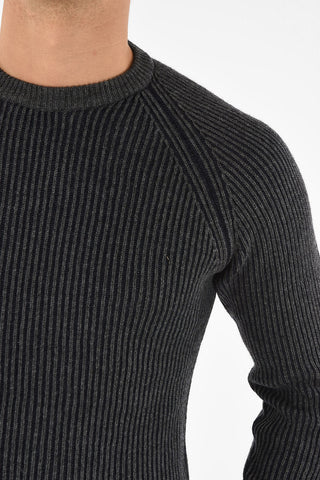 ribbed crew-neck sweater