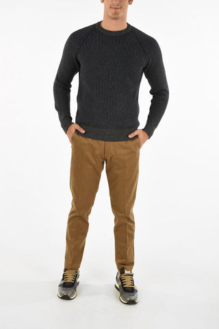 ribbed crew-neck sweater