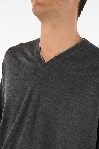 Wool and cashmere v-neck sweater