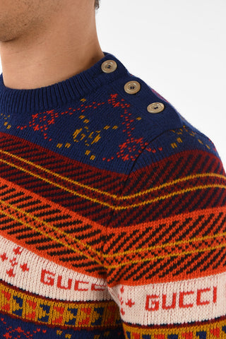 embroidered crew-neck sweater