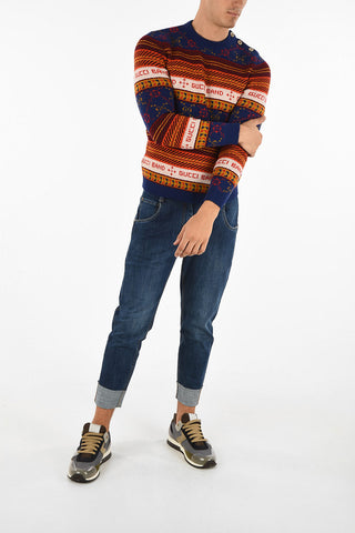 embroidered crew-neck sweater