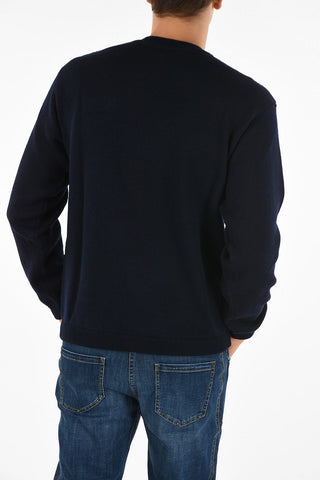 maglia girocollo con ricamo tigre