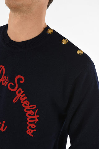 maglia girocollo con ricamo tigre