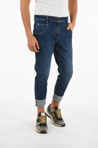 Cuffed Hem THE STRAIGHT LEG MID RISE Jeans 15cm