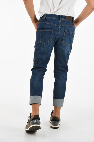 Cuffed Hem THE STRAIGHT LEG MID RISE Jeans 15cm