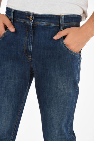 Cuffed Hem THE STRAIGHT LEG MID RISE Jeans 15cm