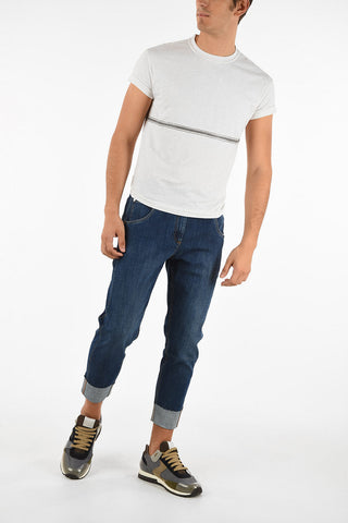 Cuffed Hem THE STRAIGHT LEG MID RISE Jeans 15cm