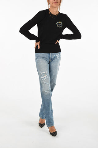Embroidered Wool and Cashmere Sweater