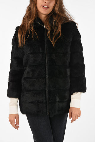 BLUGIRL rabbit fur Reversible quilted jacket