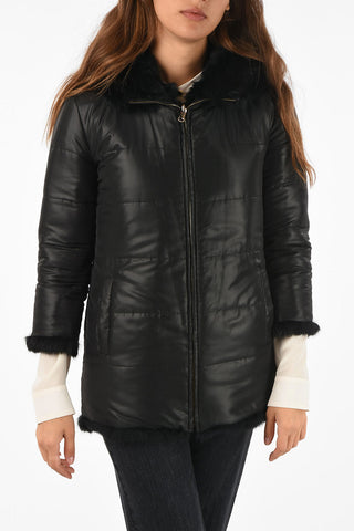 BLUGIRL rabbit fur Reversible quilted jacket