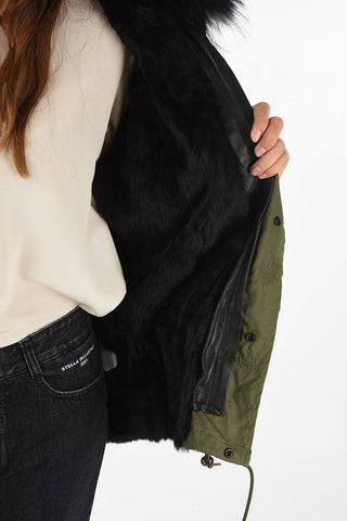 Parka con Ricami e Pelliccia