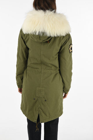 Parka con Ricami e Pelliccia